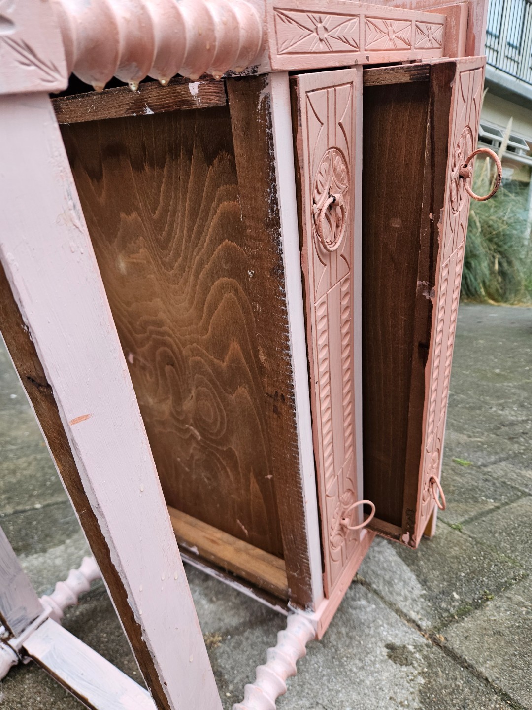 Hardhouten kastje met diy blad bovenop 2