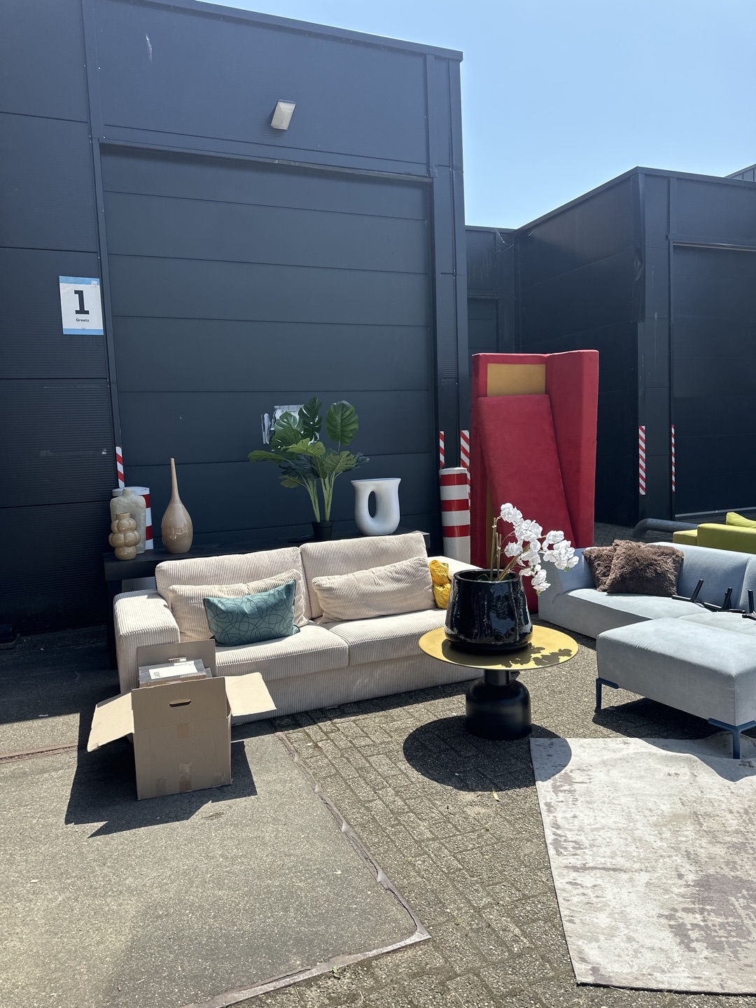 Couches, tables and planters and other stuff. 1