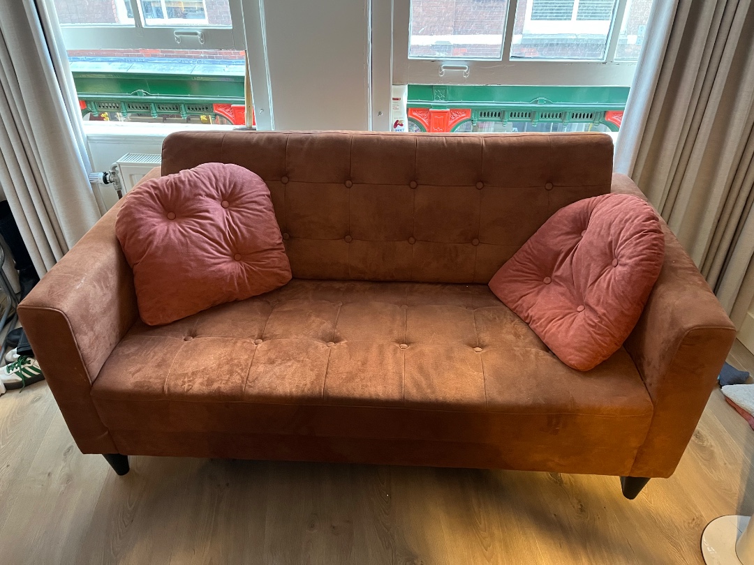 Brown suede couch in good condition! 2