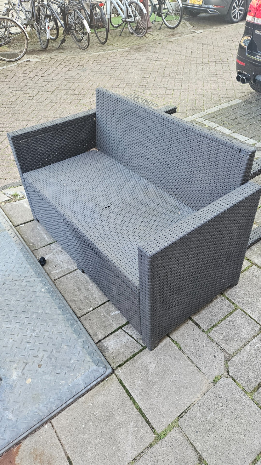 Outdoor plastic sofa and table 1