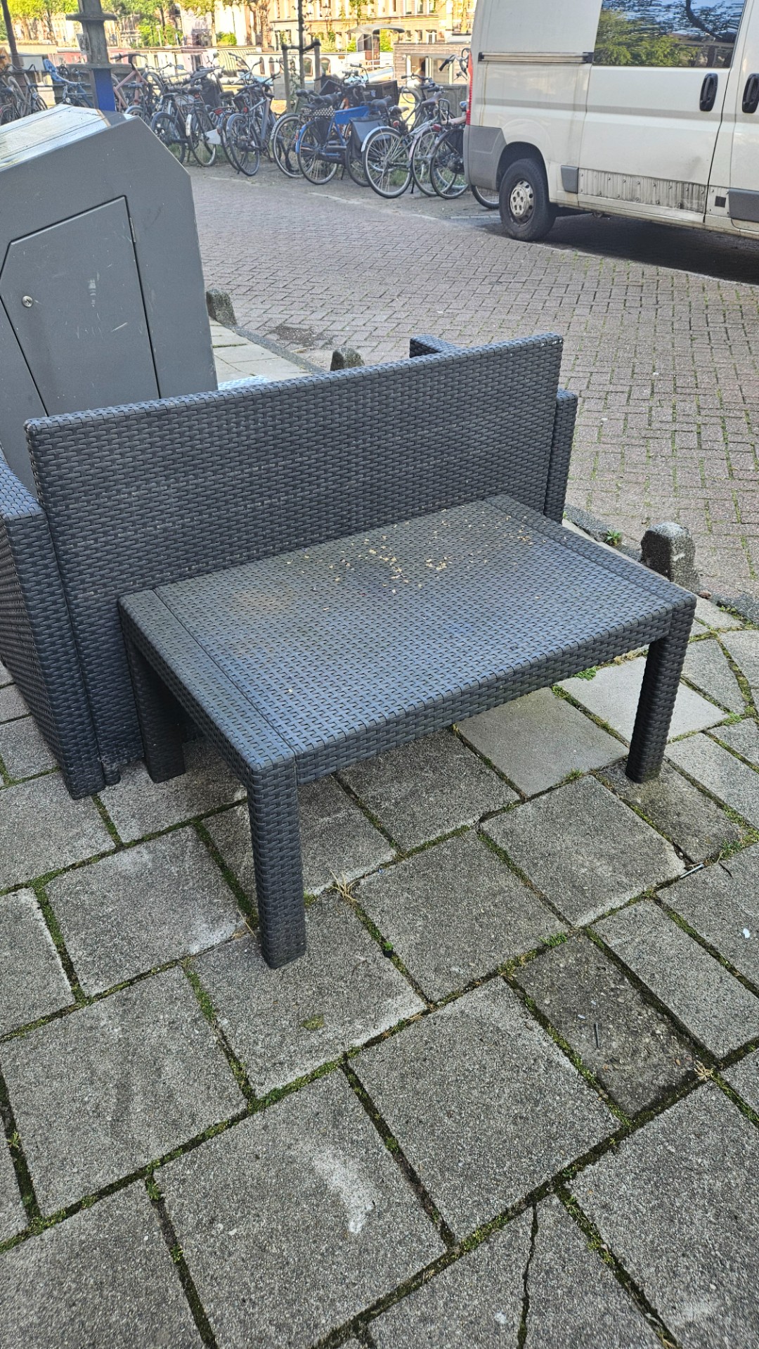 Outdoor plastic sofa and table 2