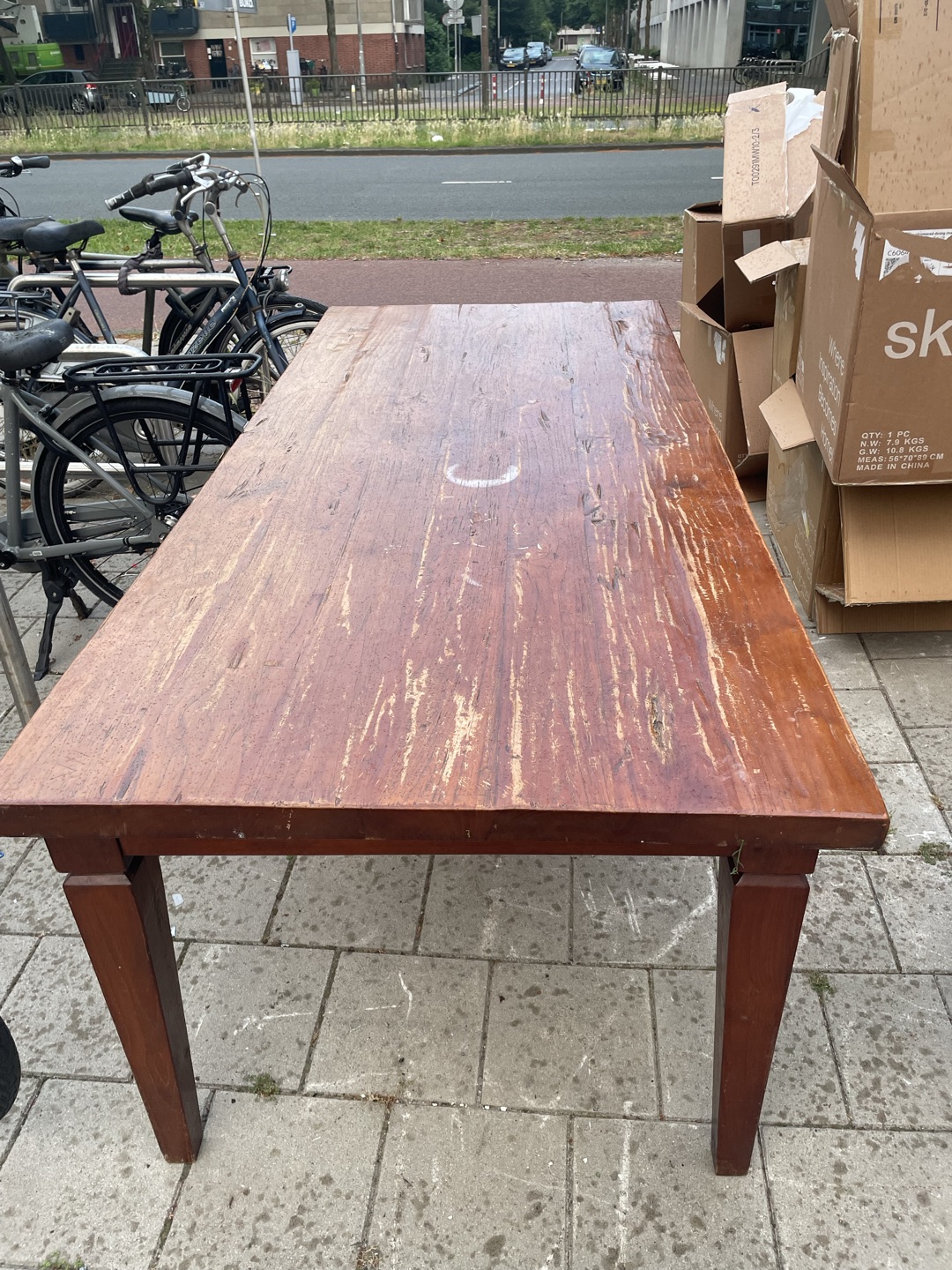 Massief eikenhouten tafel 1