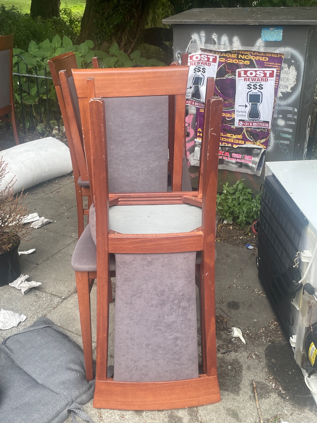 6 chairs in good condition next to Hortus Botanicus 2