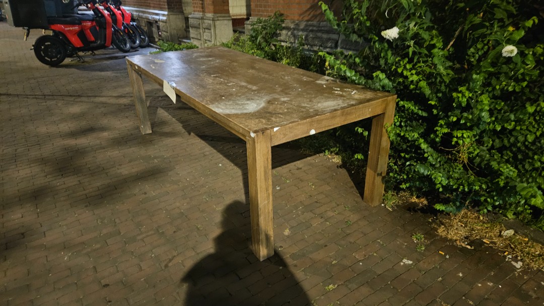 Big wooden table, with stains 1