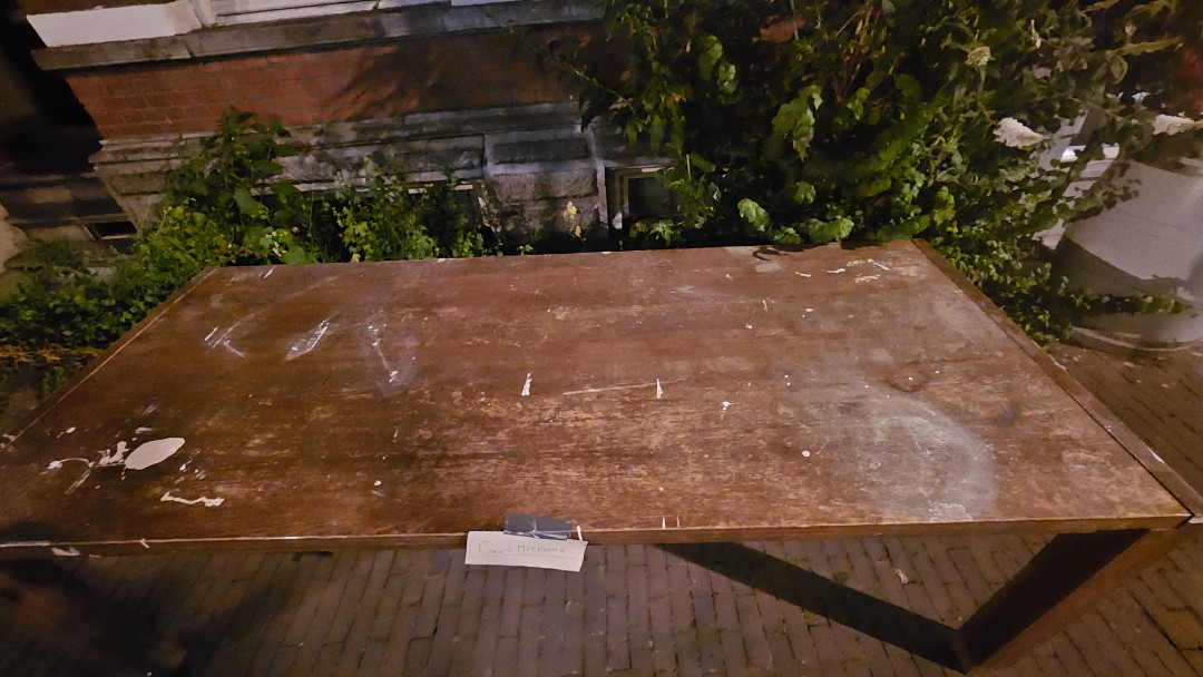 Big wooden table, with stains 2